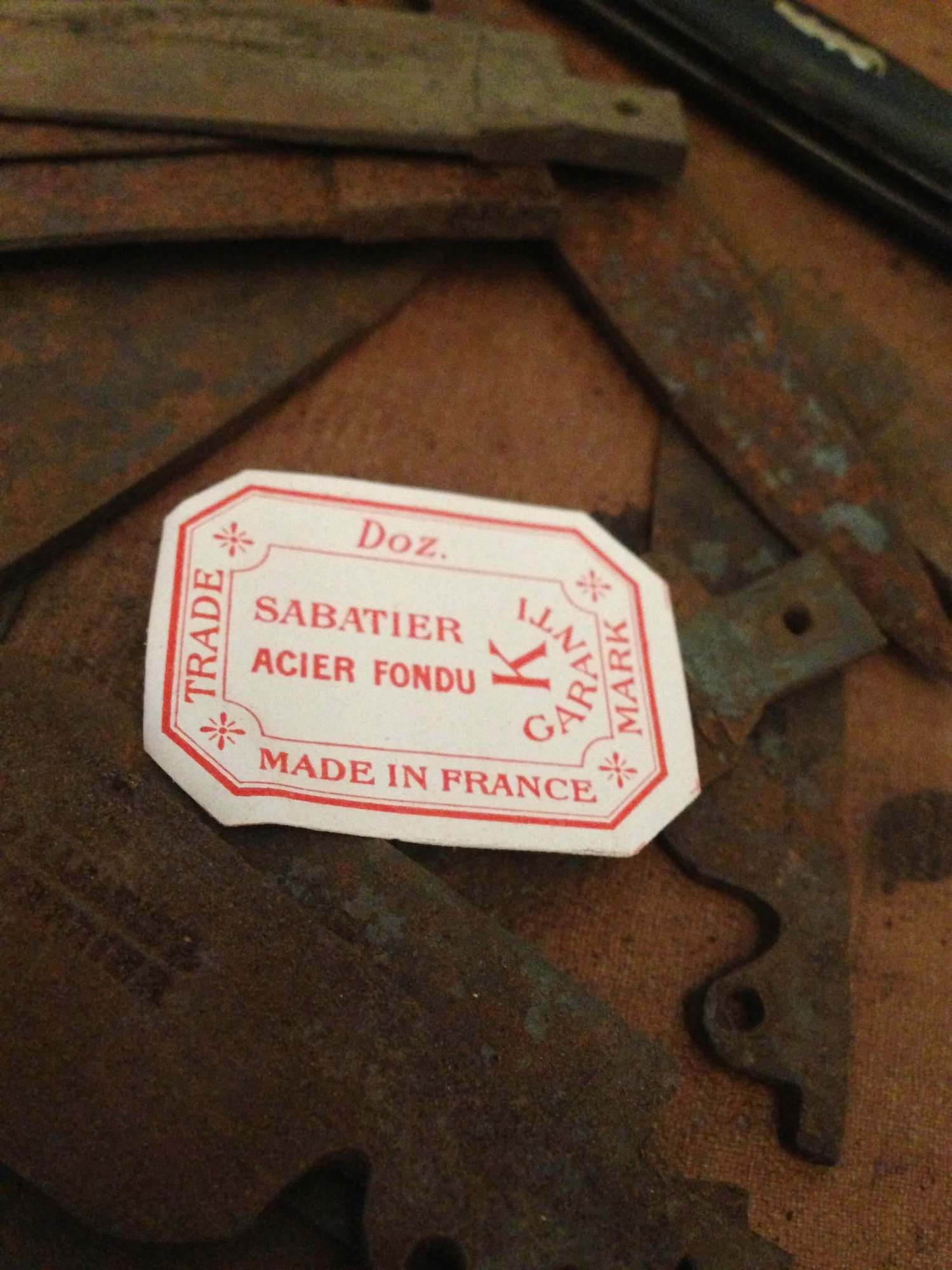 K Sabatier knife label